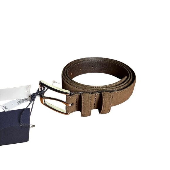 GAP Suede Cow Leather Belt Men’s Sz 36 Brown 1” Wide Chocolate Equestrian Preppy - Picture 3 of 10